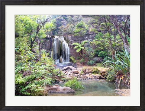 Framed Rainforest waterfall (detail) Print