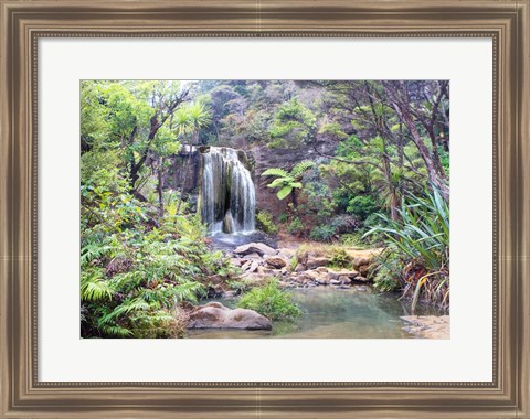 Framed Rainforest waterfall (detail) Print