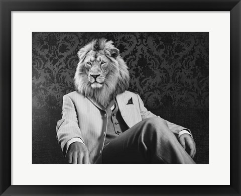 Framed Pensive Leader (BW) Print