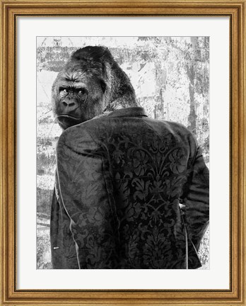 Framed Ape in a Suit Print