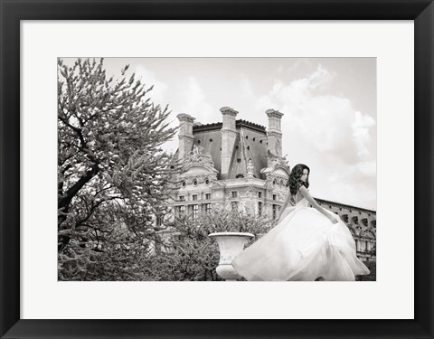 Framed Young Woman at the Chateau de Chambord (BW) Print