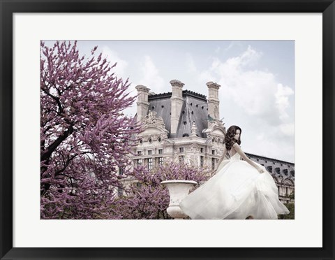 Framed Young Woman at the Chateau de Chambord Print