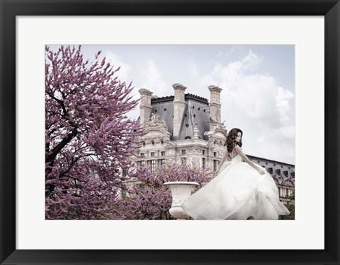 Framed Young Woman at the Chateau de Chambord Print