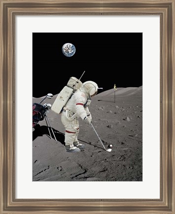 Framed Lunar Golf (NASA) Print