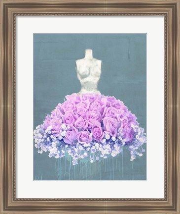 Framed Dressed in Flowers II (Ocean Blue) Print