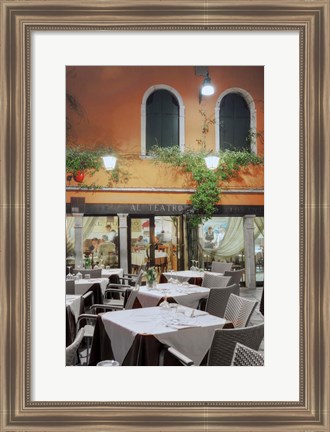 Framed Al Teatro Cafe, Venezia Print