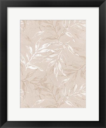 Framed White Leaves 1 Print