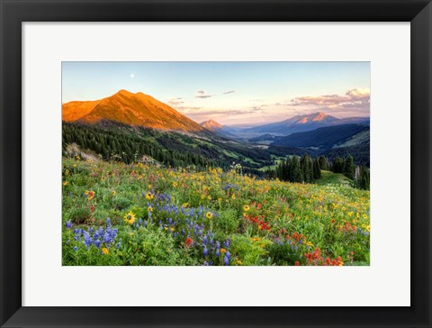 Framed Wildfire Moonrise Print