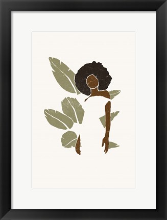 Framed Boho Bird of Paradise Leaves I Print