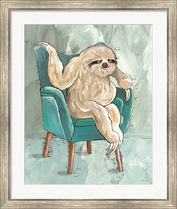 Framed Chill Sloth I Print