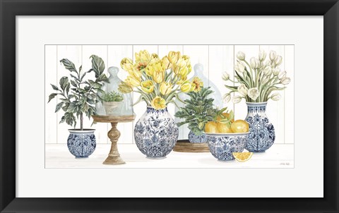 Framed Chinoiserie Lemon Set Print