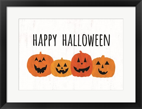 Framed Happy Halloween Pumpkins Print