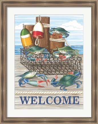 Framed Crab Welcome Print