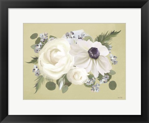 Framed Anemone in Sage II Print