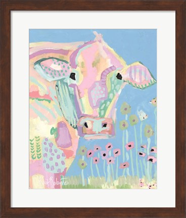 Framed Pastel Cow Print