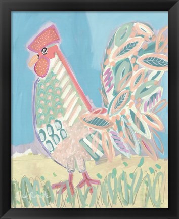 Framed Pastel Rooster Print