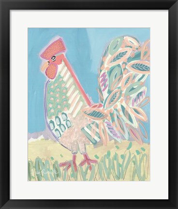 Framed Pastel Rooster Print