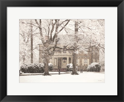 Framed Winter Home at Christmas Print