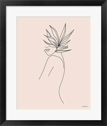 Framed Modern Figural Line Drawing Print