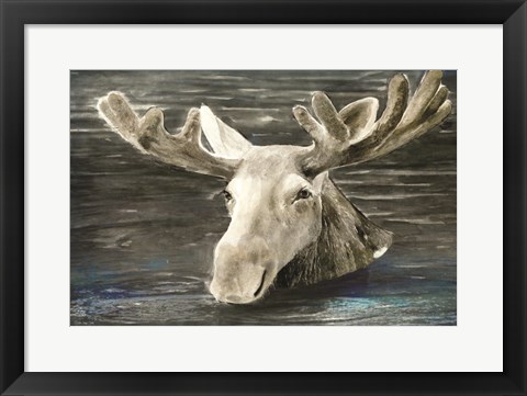 Framed Lake Moose Print