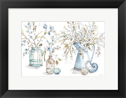 Framed Blue Escape Coastal 01 Print