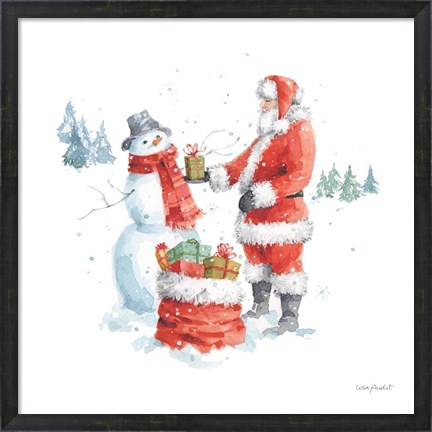 Framed Welcoming Santa 09 Print