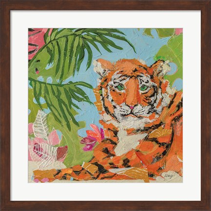 Framed Tiger at Rest Crop Print