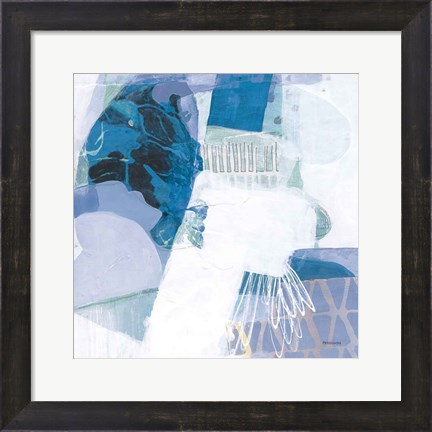 Framed Abstract Layers III Blue Print