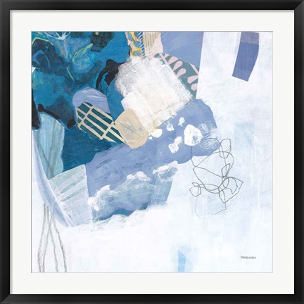 Framed Abstract Layers II Blue Print