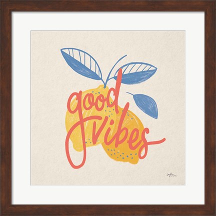 Framed Good Vibes Lemons I Bright Print