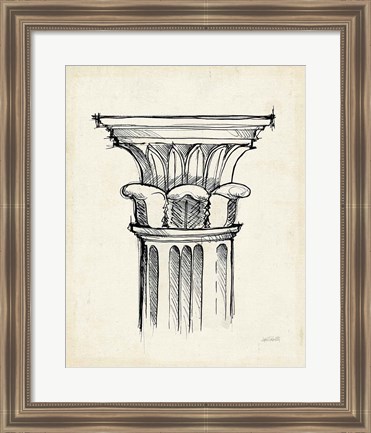 Framed Museum Sketches VIII Off White Print