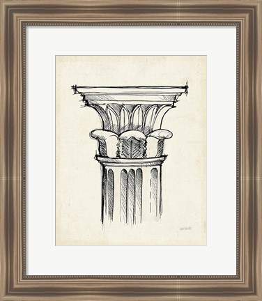 Framed Museum Sketches VIII Off White Print