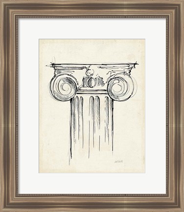 Framed Museum Sketches VII Off White Print