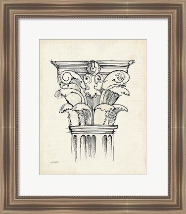 Framed Museum Sketches VI Off White Print