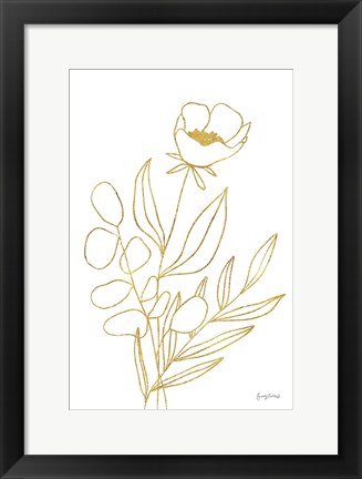 Framed Rooted Florals IV Gold Print