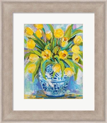 Framed Ginger Jar Tulips Print