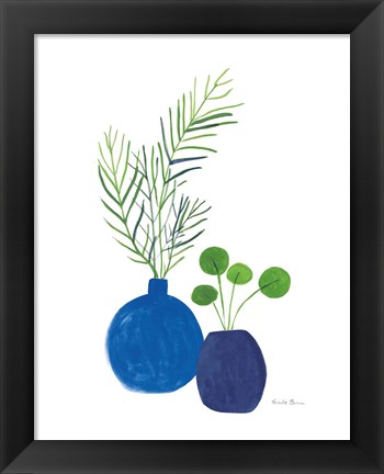 Framed Potted I Indigo Print