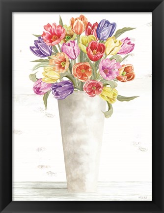 Framed Colorful Tulip Bouquet Print