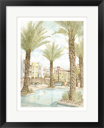 Framed Pool and Palms Print