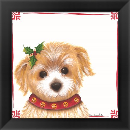 Framed Christmas Puppy Print