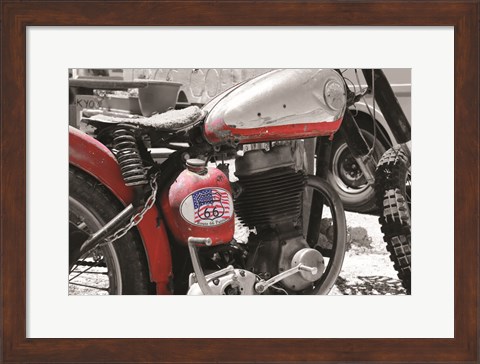 Framed Route 66 Motorcycle Print