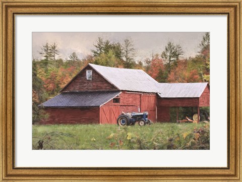 Framed Red Adirondack Barn Print