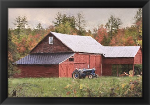 Framed Red Adirondack Barn Print