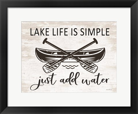 Framed Lake Life is Simple Print