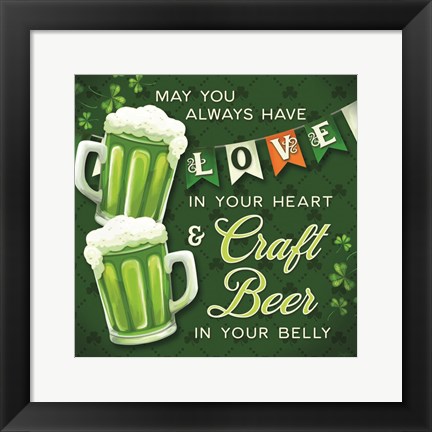 Framed Craft Beer in Your Belly Print