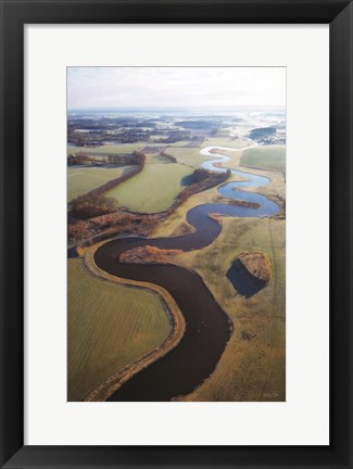 Framed Flat Country from Above Print