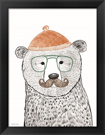 Framed Hipster Bear Print