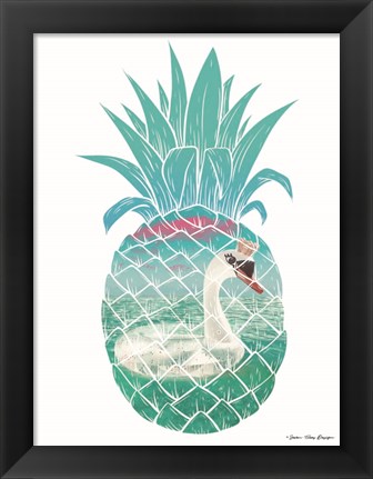 Framed Swan Pineapple Print