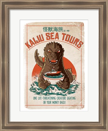 Framed Kaiju Sea Tours Print