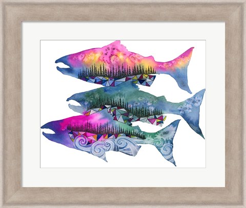 Framed Salmon Season Print